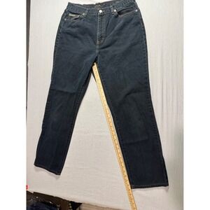 Calvin Klein Jeans Womens 14 Classic Straight Leg Black Overdye Denim High Rise